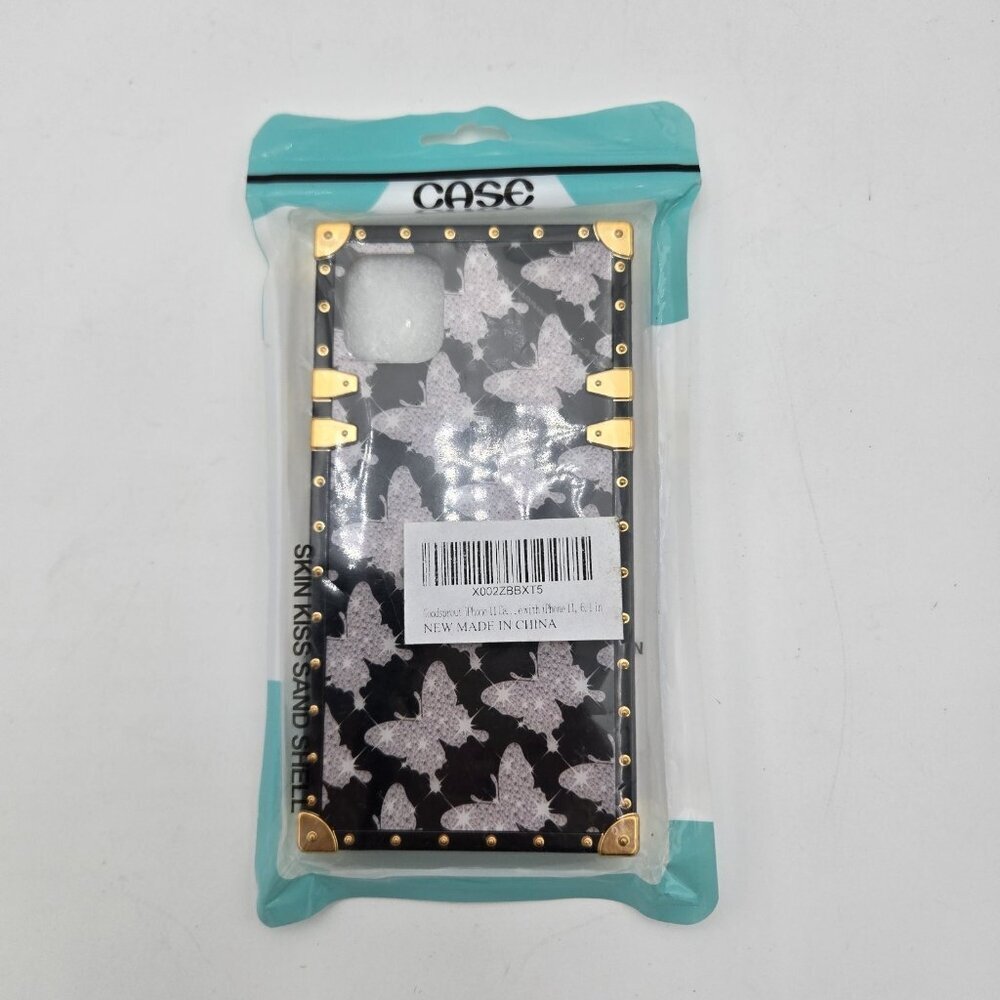 iPHONE 11 CASE 6.1 Inches Gold‎ Black Pink Metal Butterfly Rivets New Light